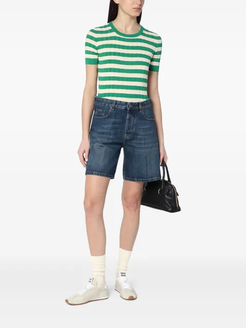 Roberto Collina striped ribbed t-shirt Green B09021B09