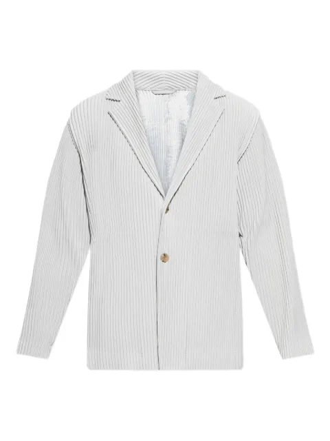 Homme Plissé Issey Miyake pleated single-breasted blazer Grey HP57JD501