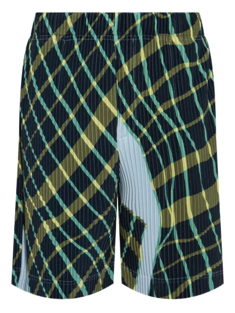 Homme Plissé Issey Miyake Windswept Plaid shorts Blue HP56JF378