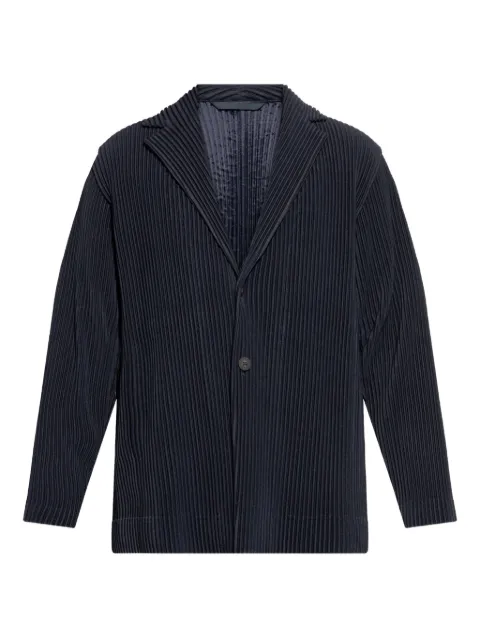 Homme Plissé Issey Miyake pleated single-breasted blazer Blue HP57JD501