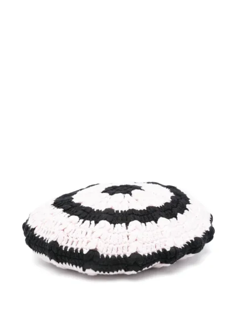 GANNI striped beret Black A6569
