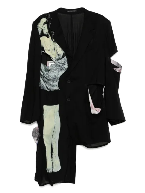 Yohji Yamamoto graphic-print blazer Black HPJ45210