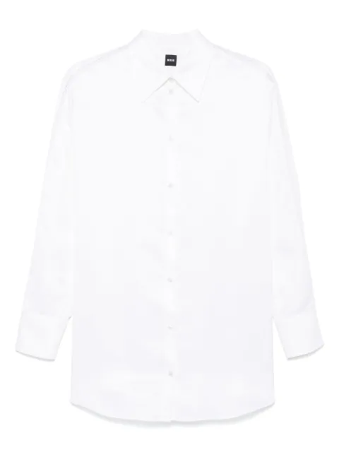 BOSS lace-detailed shirt White 50535297