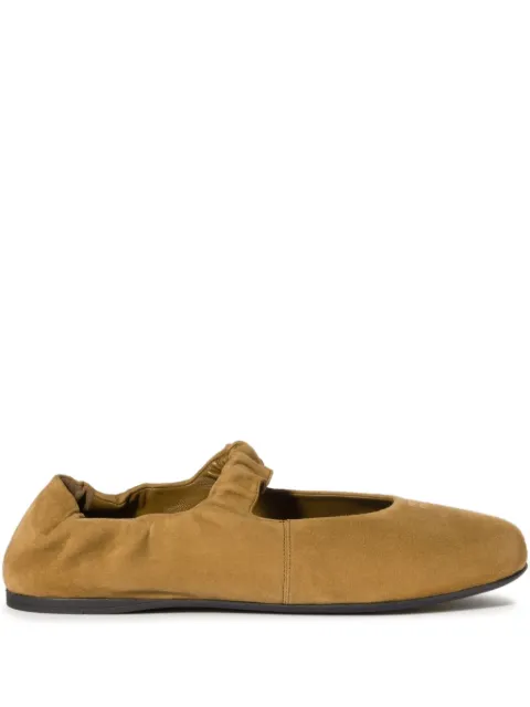 Miu Miu ruched suede ballet flats Green 5F340EFD005008
