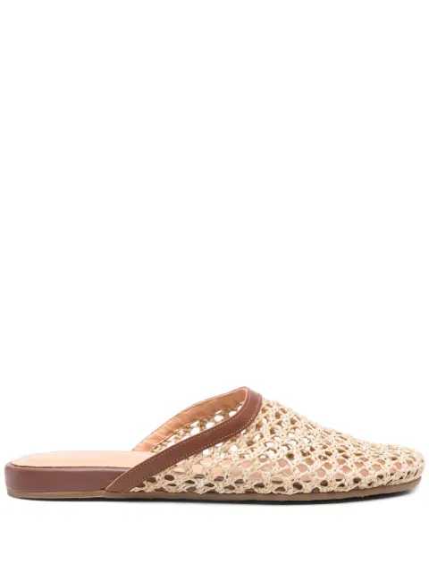 Ancient Greek Sandals woven metallic-trim mules Neutrals 123021069