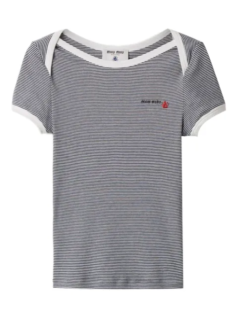 Miu Miu x Petit Bateau striped t-shirt White MJN563SOOO161J