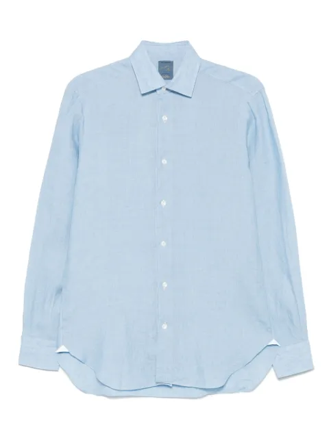 Barba linen shirt Blue L4U12P0247029