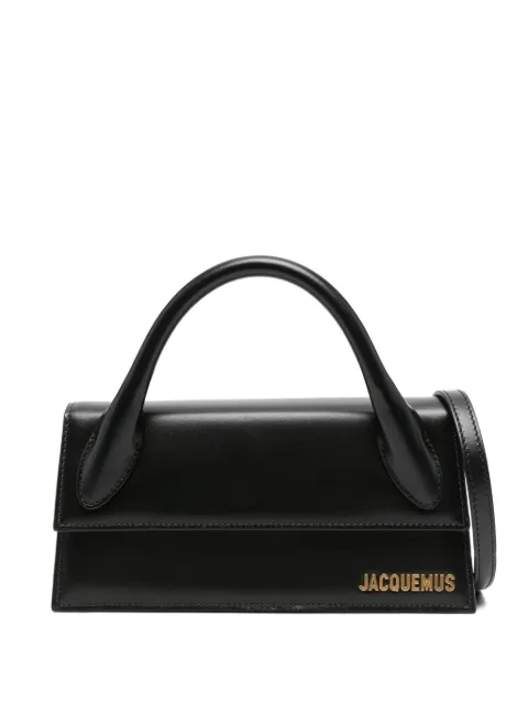 Jacquemus Le Chiquito Long leather tote bag Black BAW00004AC01C01