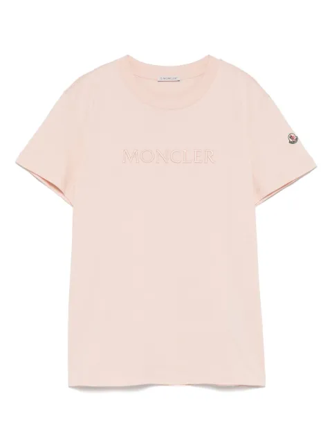 Moncler logo-embroidered T-shirt Pink L20938C0002189AUO
