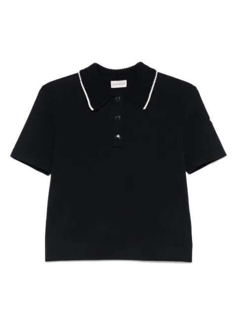 Moncler knitted polo shirt Blue K20939A00004M1113