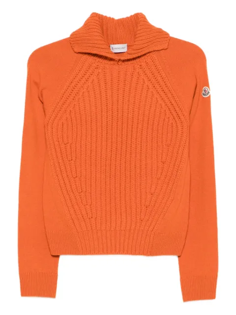 Moncler cable-knit turtleneck sweater Orange K20939F00008M4281