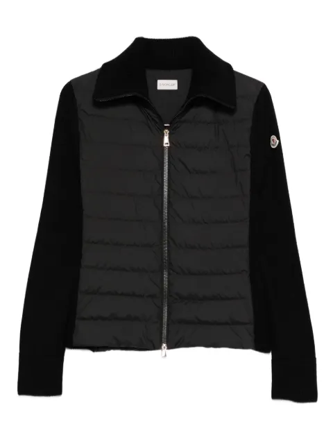 Moncler quilted knit-panel puffer jacket Black L20939B00069M1131