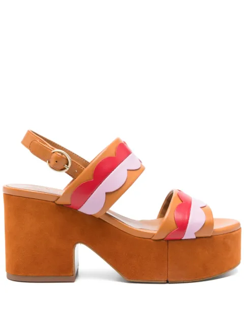 Clergerie Cloud leather heeled sandals Orange CLOUD