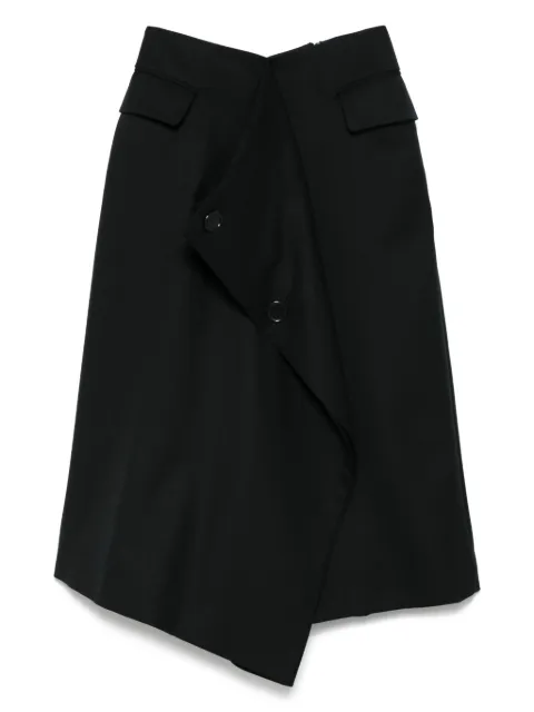 Noir Kei Ninomiya wool midi skirt Black 3OS012