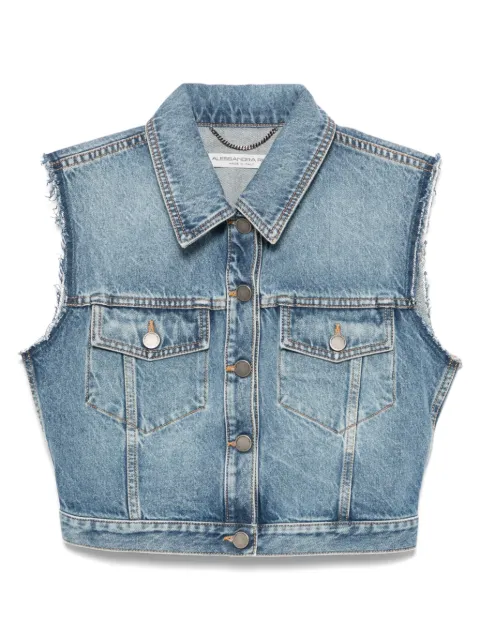 Alessandra Rich cropped waistcoat Blue FABX4067F4522