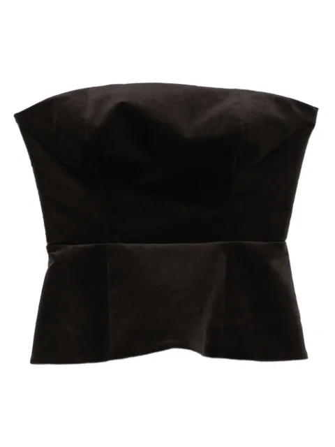 P.A.R.O.S.H. velvet peplum top Brown CLALUD313319
