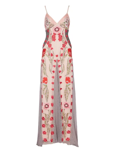 Temperley London Remi floral-embroidered maxi dress Red 23URMI50613