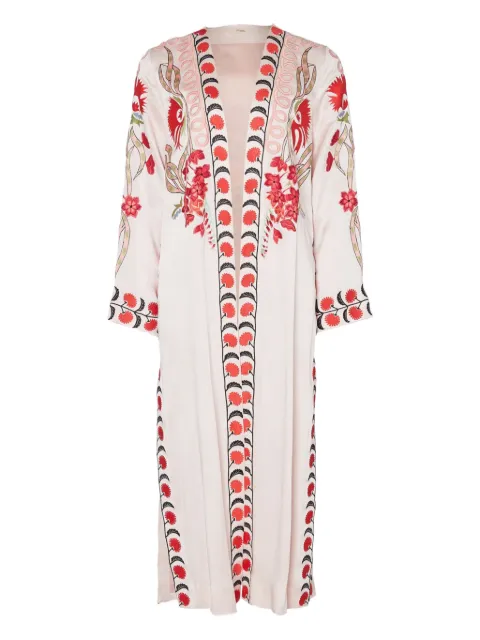 Temperley London Remi embroidered long coat White 23URMI53355
