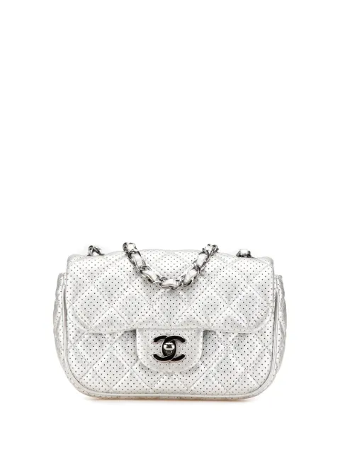 CHANEL Pre-Owned 2014 Mini Perforated Lambskin Punch Flap crossbody bag Silver QO279FL296CSMSGM