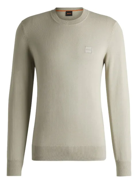 BOSS logo-plaque sweater Neutrals 50527583