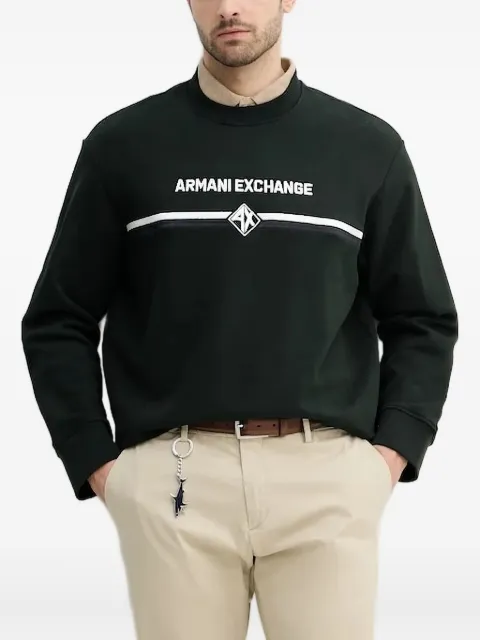 Armani Exchange logo striped sweatshirt Black XM000226AF12656