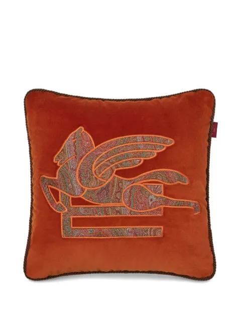 ETRO HOME logo-embroidered cushion Orange UKAA0001AR267