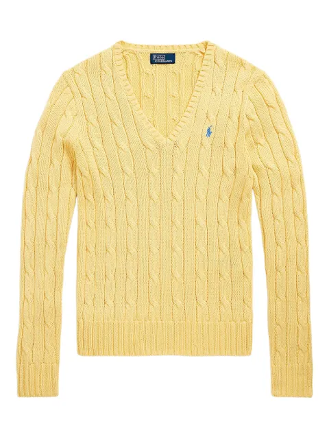 Polo Ralph Lauren cable-knit V-neck sweater Yellow 211891641021