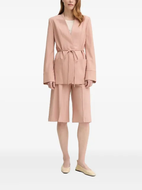 AERON belted pocketed single-breasted coat Pink BL080474