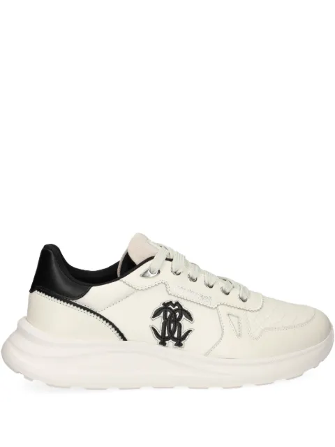 Roberto Cavalli Mirror Snake-appliqué sneakers White 27787RZ
