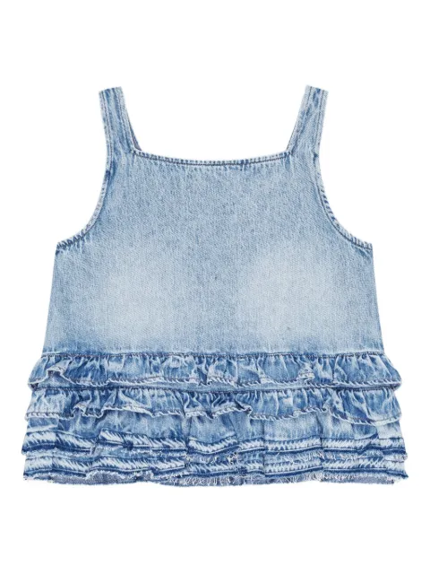 GANNI ruffled denim top Blue J1818
