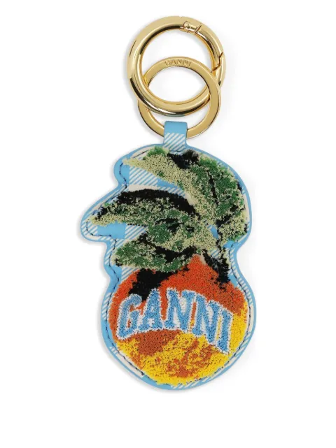 GANNI logo keyring Blue A6781