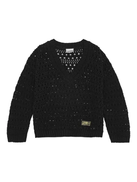 GANNI open-knit sweater Black K2543