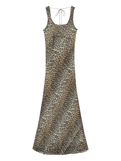 GANNI leopard-print dress Neutrals W0436