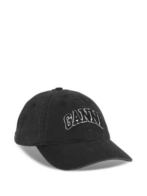 GANNI black canvas cap Black A6900