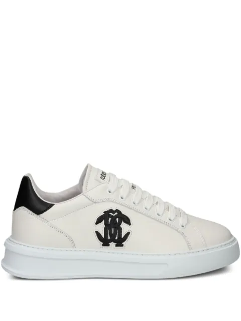 Roberto Cavalli Mirror Snake-appliqué sneakers White 27776