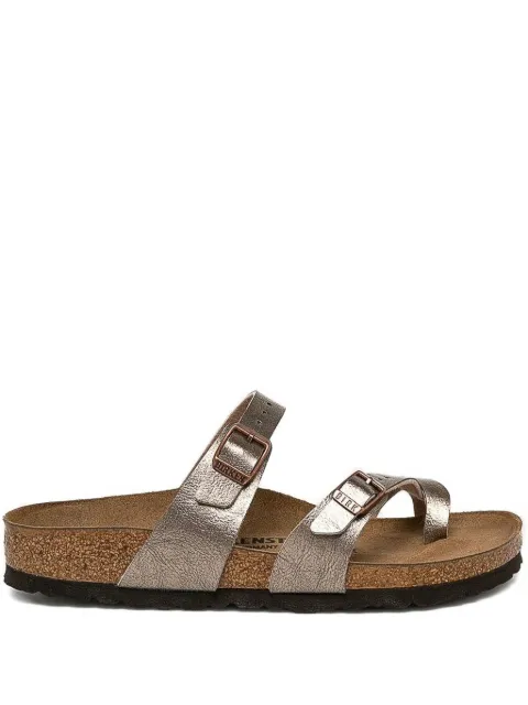 Birkenstock Mayari metallic double-buckle sandals Neutrals 1016409