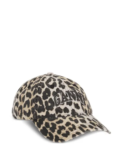 GANNI leopard-print cap Neutrals A6898