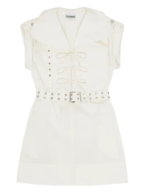 GANNI belted dress White W0881