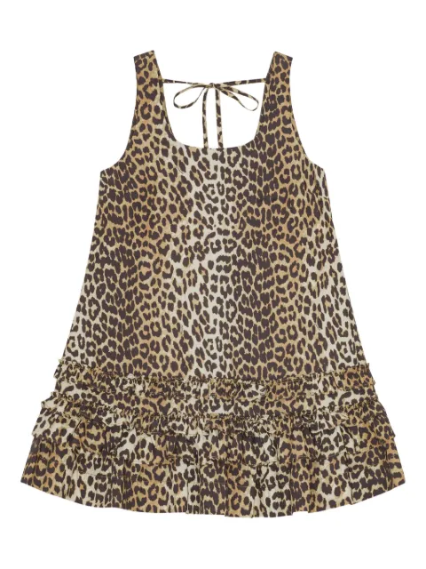 GANNI leopard-print dress Neutrals W0906