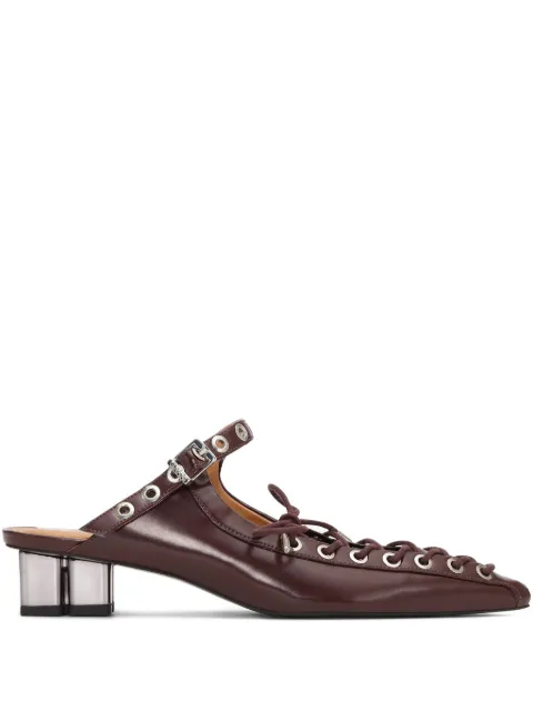 GANNI eyelet-detail mules Brown S3039730