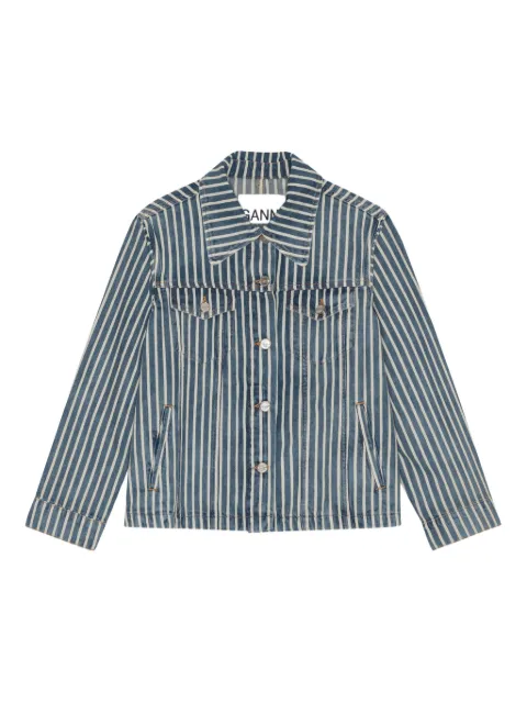 GANNI striped denim jacket Blue J1745