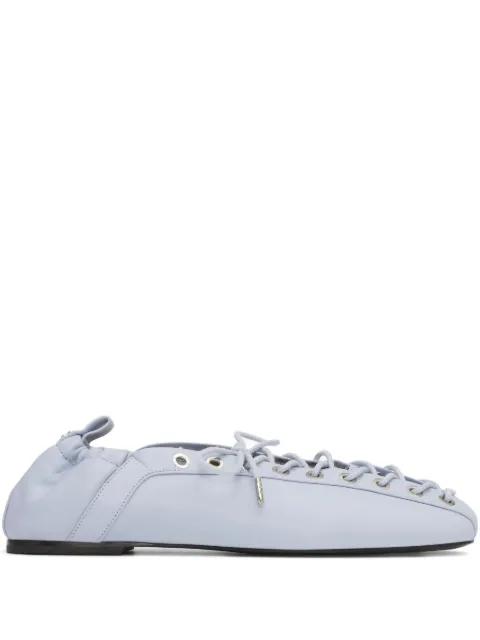 GANNI lace-up ballet flats Blue S3069