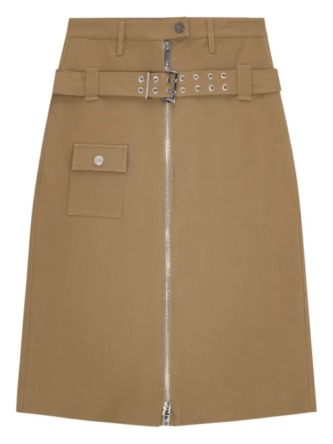 GANNI belted cotton skirt Neutrals W0720