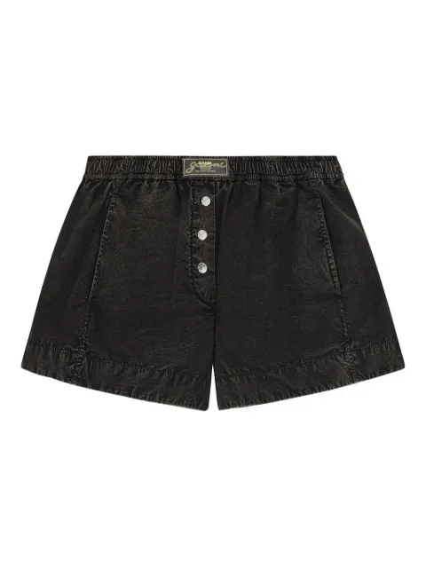 GANNI logo-appliqué shorts Black W0976