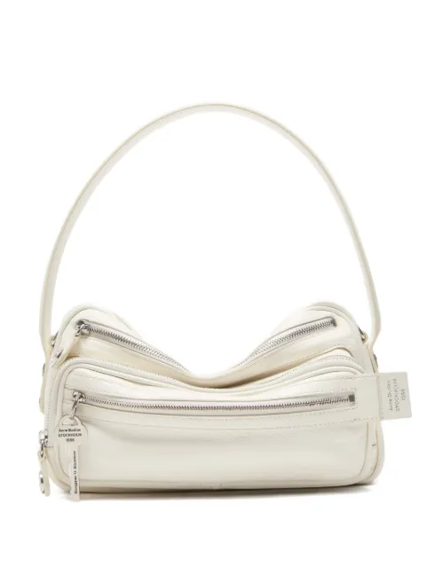 Acne Studios triple-zip leather shoulder bag White C10240