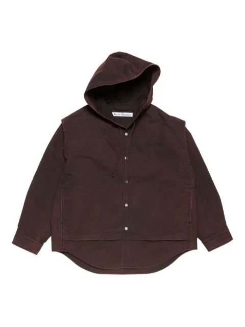 Acne Studios hooded organic cotton jacket Red B90860