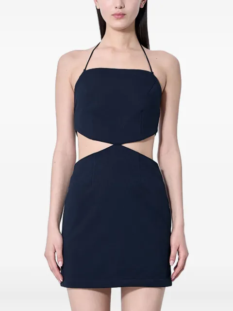 Rokh cut-out square-neck mini cocktail dress Blue R6CA275VM06