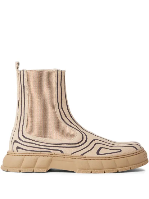 Virón graphic-print round-toe boots Neutrals 199706P250