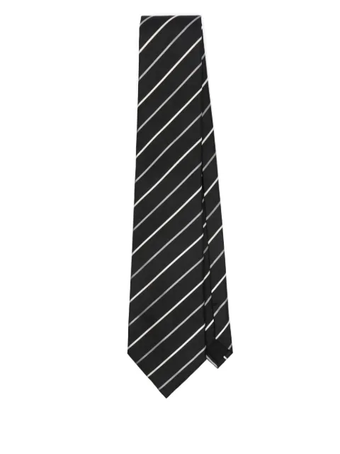 Saint Laurent patterned-jacquard tie Black 8250653Y009