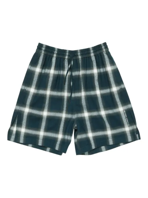 Acne Studios checked elastic-waist shorts Green BE0194